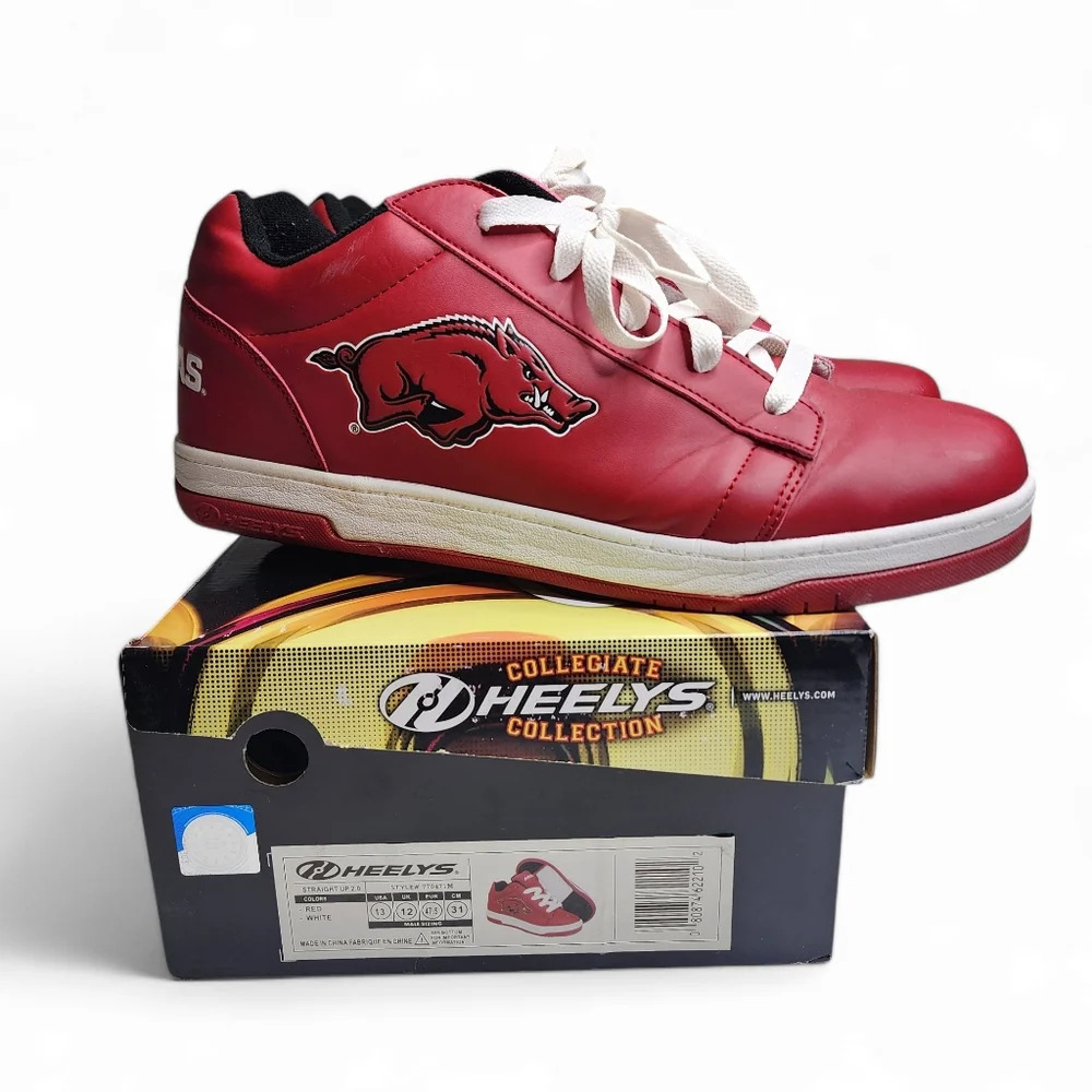 HEELYS Arkansas Razorbacks Rolling Skate Shoes Size 13 Men Wheels‎ Collegiate